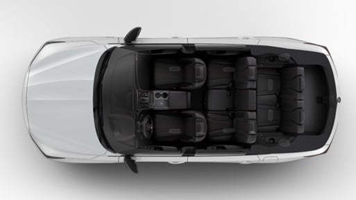 Vista superior de las 3 filas de asientos de la MDX Vista superior de las 3 filas de asientos de la MDX