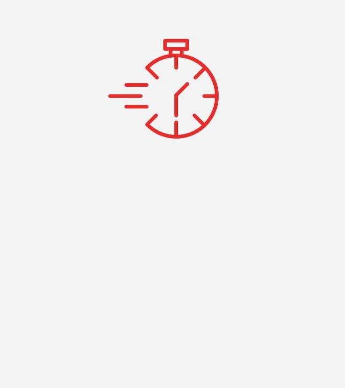 Icono de un reloj y de líneas de velocidad que muestra la conveniencia de la experiencia de compra en línea de Acura