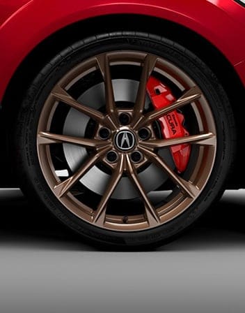 Ruedas de 19 pulgadas con acabado color cobre accesorias del Integra Type S