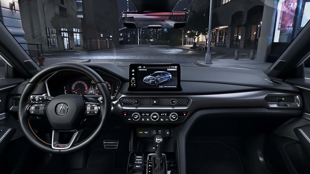 Vista interior del Acura INTEGRA A-Spec 2025 en Ebony