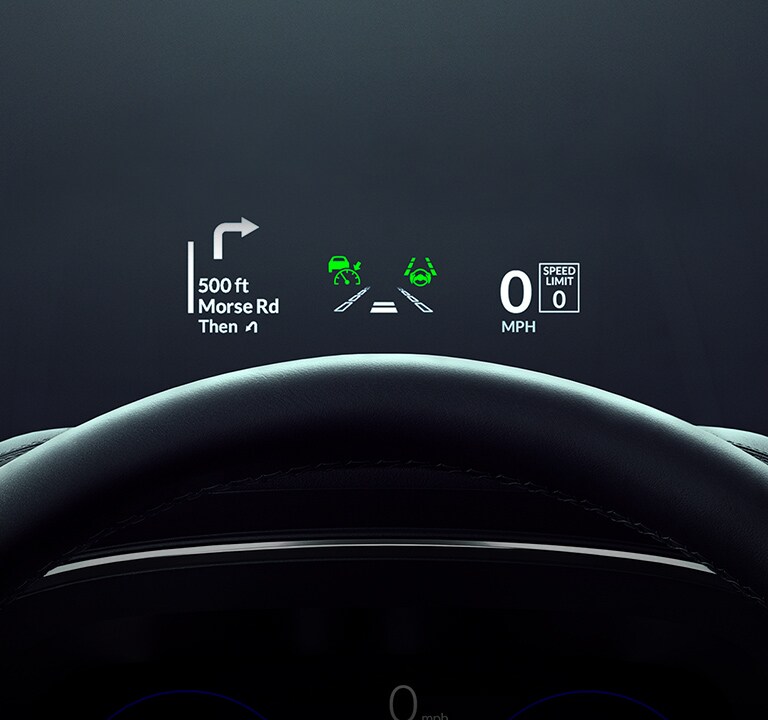 Primer plano de la pantalla a la altura de la vista de la Acura MDX 2022