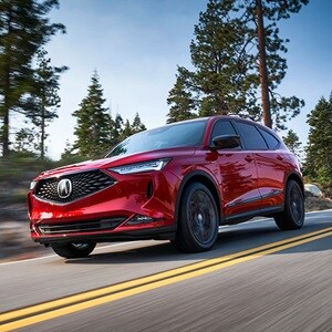Acura MDX 2022 con Paquete A-Spec que presenta detalles en negro brillante