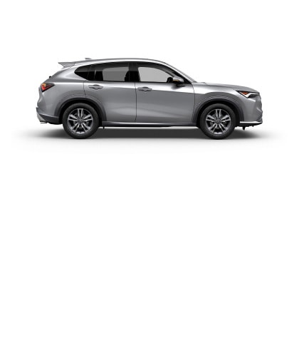 Se muestra la Acura ADX en Solar Silver Metallic, vista lateral.