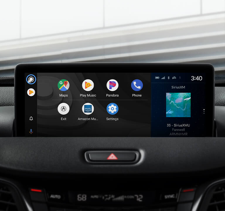 Integración con Android Auto abierta en la pantalla central del TLX