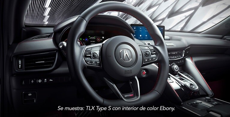 Acura 2023 TLX Type S in Ebony Interior steering wheel