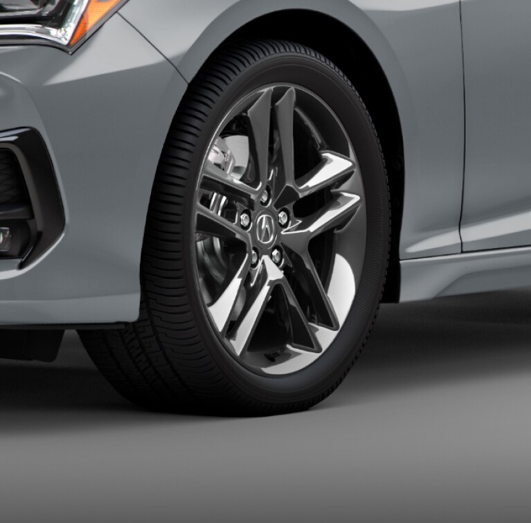 Ruedas de 19 pulgadas con 5 rayos divididos en Shark Gray del Acura TLX 2025.