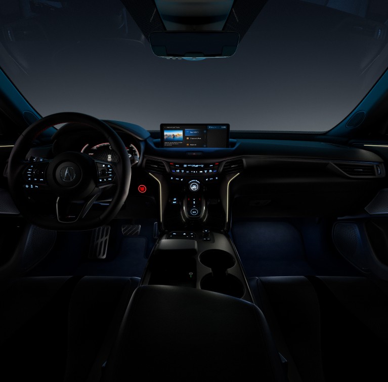 Modelo de iluminación ambiental Baja Highway del Acura TLX 2025.