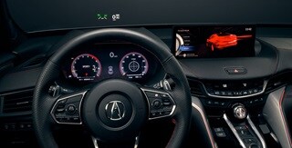 Pantalla a la altura de la vista del Acura TLX 2025 con Paquete Type S e interior de color Ebony. Pantalla a la altura de la vista del Acura TLX 2025 con Paquete Type S e interior de color Ebony.