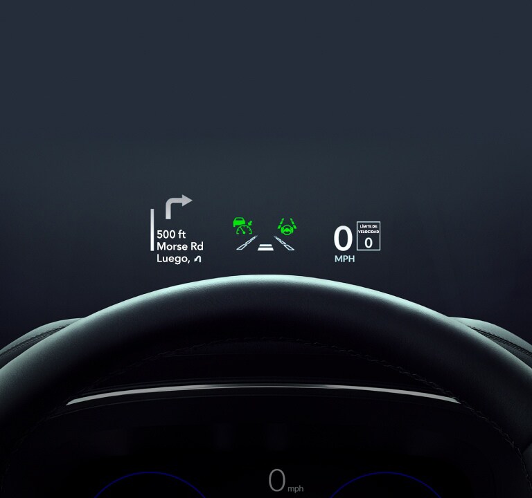 Primer plano de la pantalla a la altura de la vista de la Acura MDX 2026
