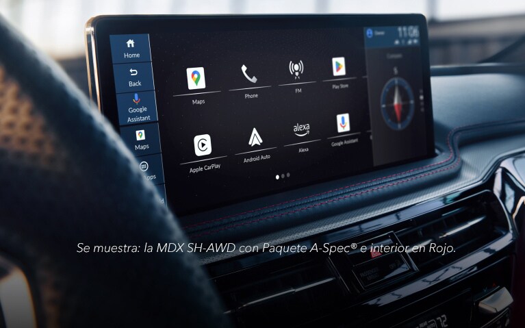 Acura MDX 2026 con SH-AWD, Paquete A-Spec®, interior de color Red y Google integrado