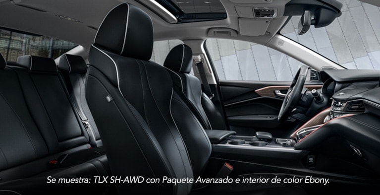 Acura TLX SH-AWD 2023 con Paquete Avanzado e interior de color Ebony con detalles de madera oscura
