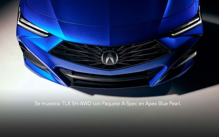 Detalle de la rejilla del Acura TLX A-Spec 2024 en Apex Blue Pearl